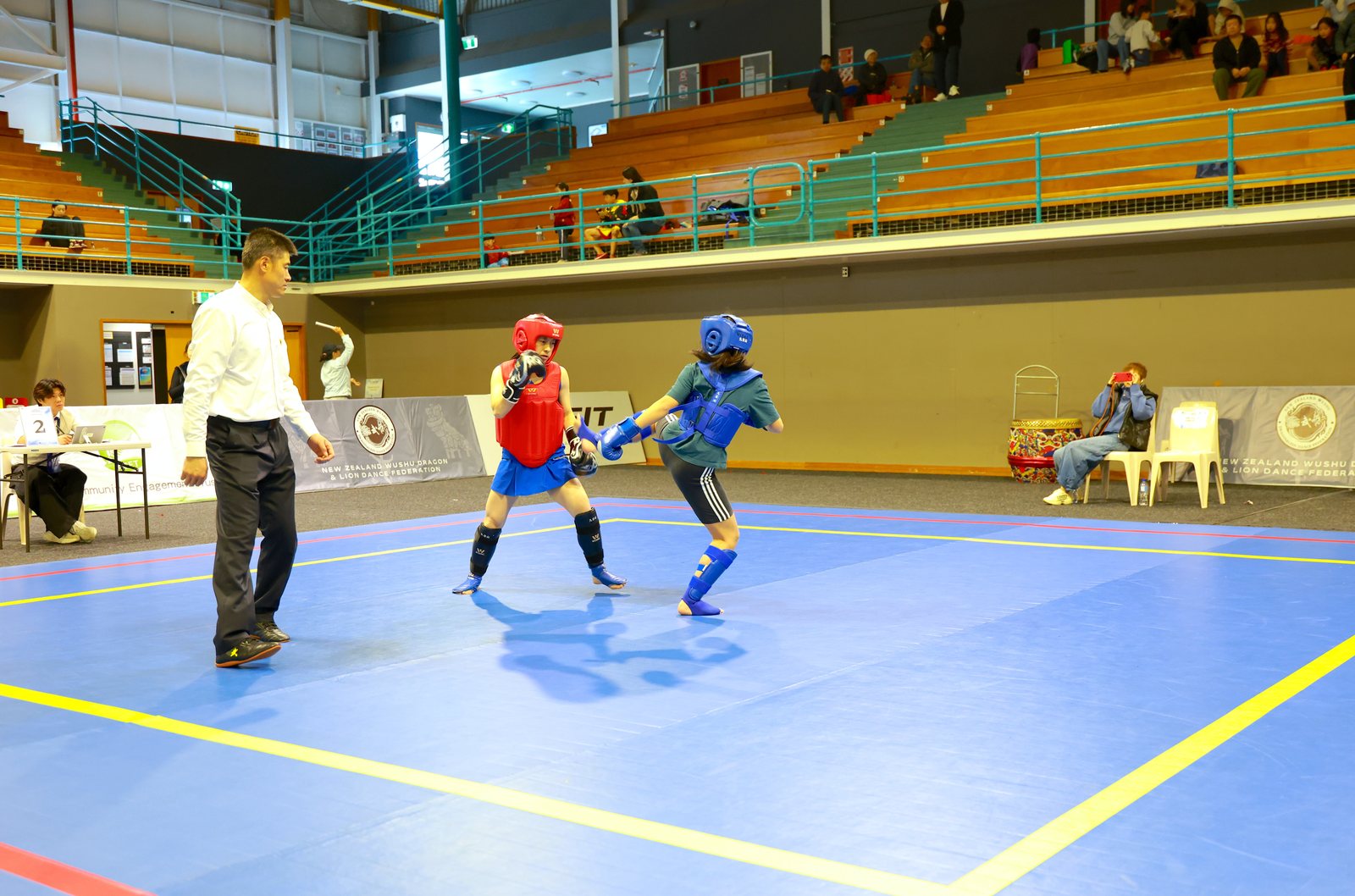 Sanda bout at the 2026 Wushu Heroes tournament